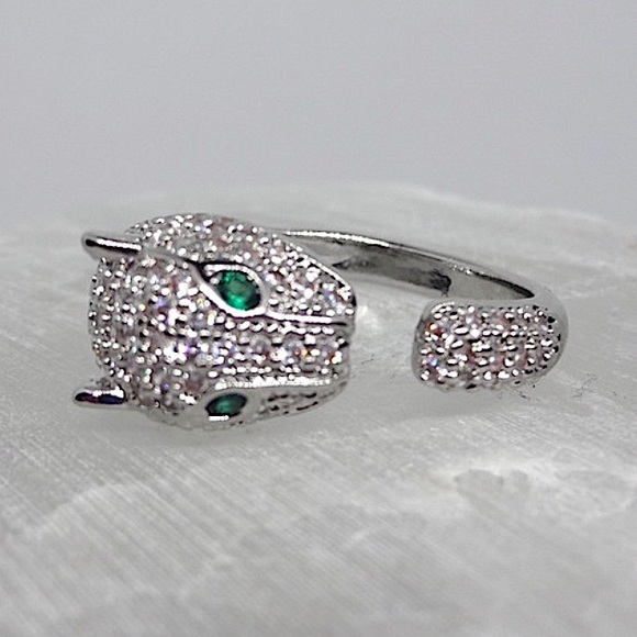 SILVER PANTHER ZIRCON RING - Picture 4 of 11